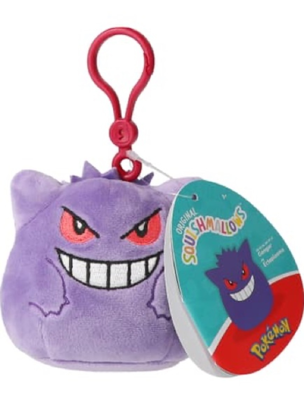 Squishmallows PokΓ©mon Gengar Plush Clip Bagcharm Keychain